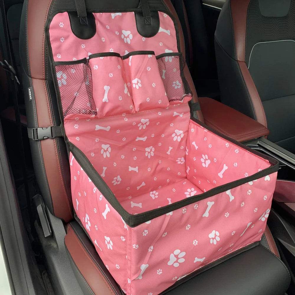 Dog Car Seat with Storage Pockets