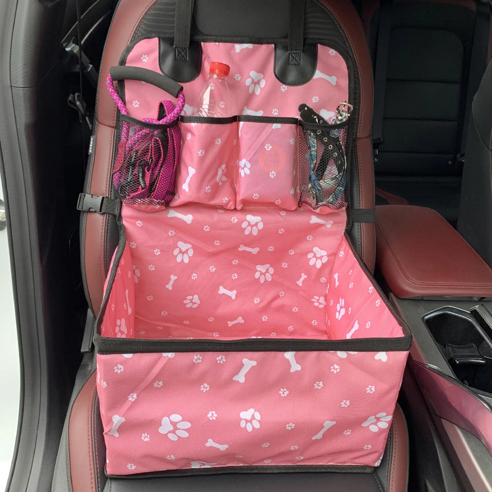 Dog Car Seat with Storage Pockets