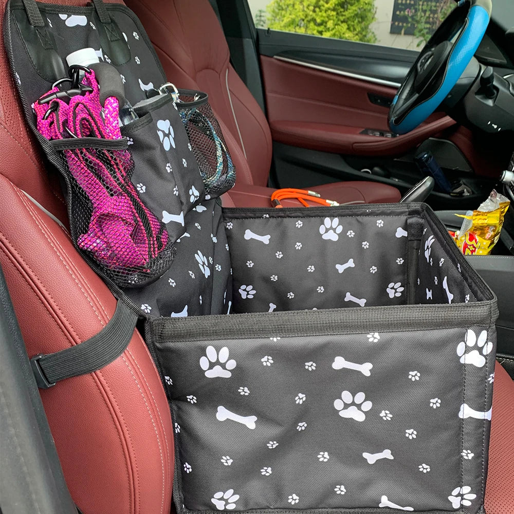 Dog Car Seat with Storage Pockets